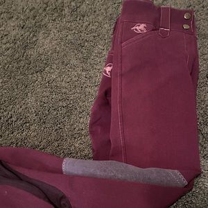 SmarPak eggplant riding pants w/ knee patch
